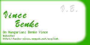 vince benke business card